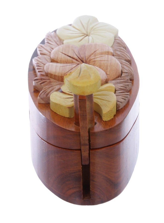 Beltiscool Handcrafted Wooden Flowers Shape Oval Secret Jewelry Puzzle Box - Flowers - Image 3